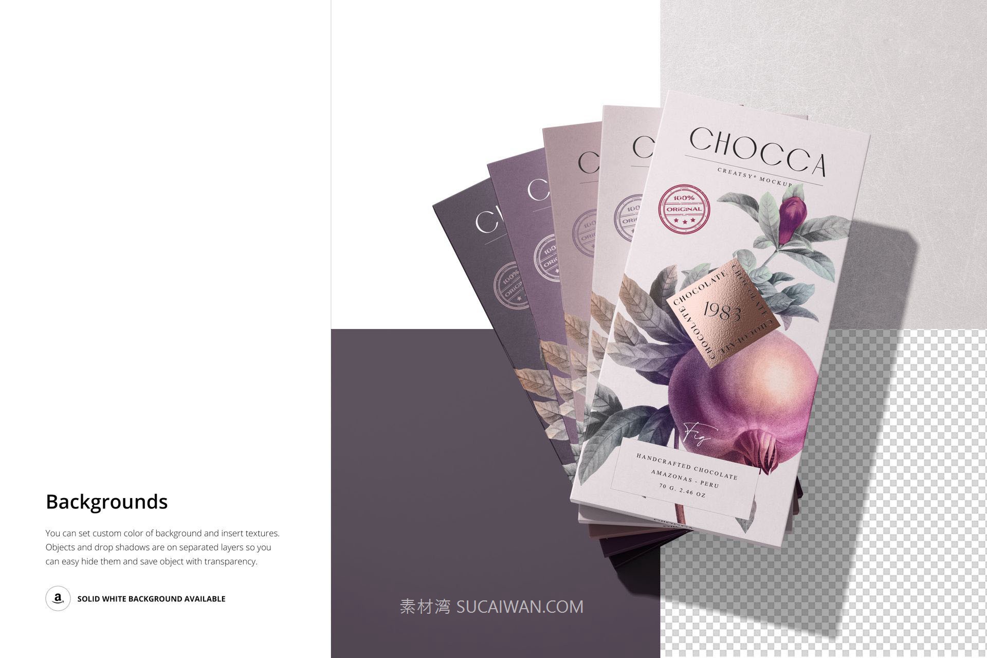 7款精致零食糖果巧克力棒包装盒设计展示PS样机模板素材 Chocolate Bar Packaging Mockup Set v.2 by Creatsy , 第11张