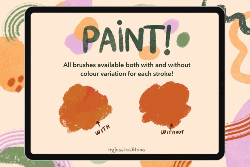 28款粉笔蜡笔艺术绘画procreate笔刷画笔设计素材 Paint! – Procreate Brush Pack , 第4张