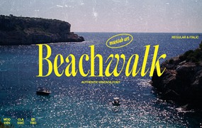 2款现代文艺优雅标题排版衬线西文英文字体 Beachwalk | Elegant Retro Serif