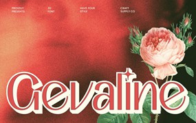 时尚优雅品牌海报徽标设计无衬线英文字体安装包 Gevaline 3D