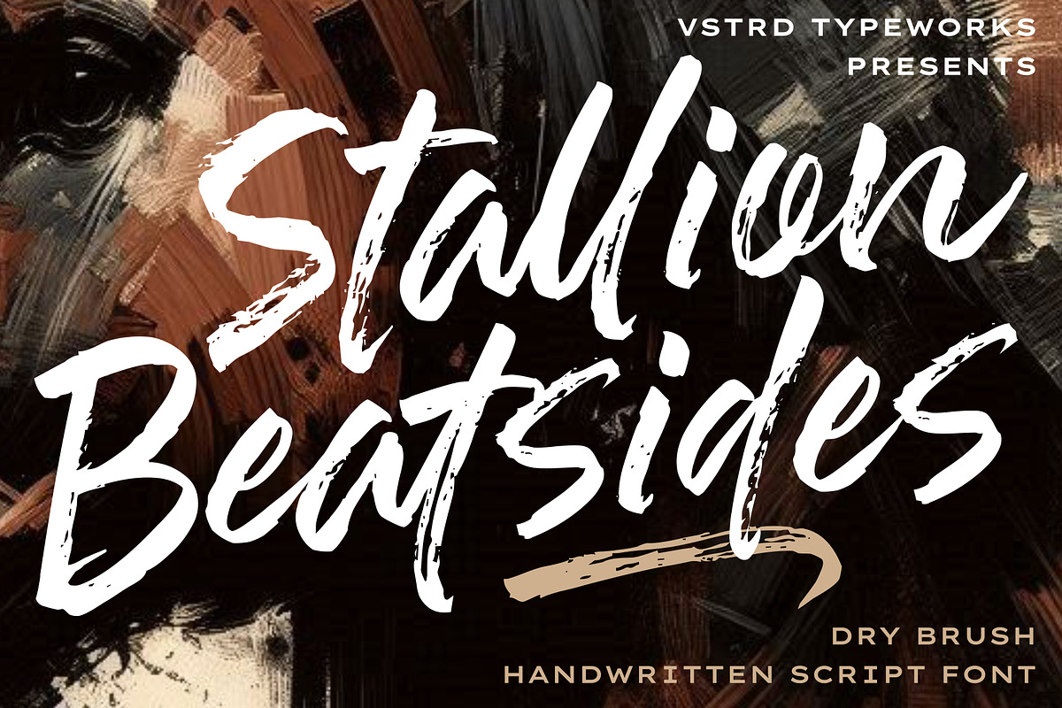 时尚品牌海报徽标设计手写英文字体安装包 Stallion Beatsides – Dry Brush Font , 第1张