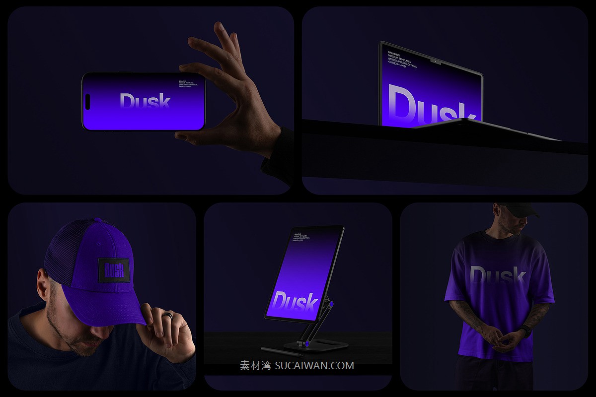 Dusk Branding Mockups Kit 23款高级工业风作品集设计手机电脑手提袋名片品牌VI应用展示效果图PSD样机素材 , 第2张