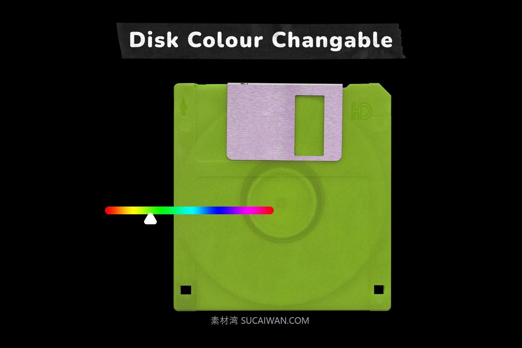 Floppy Disk Cover Mockup Pack 复古怀旧科技塑料袋贴纸标签地下摇滚风PNG免抠图PS设计素材 , 第5张