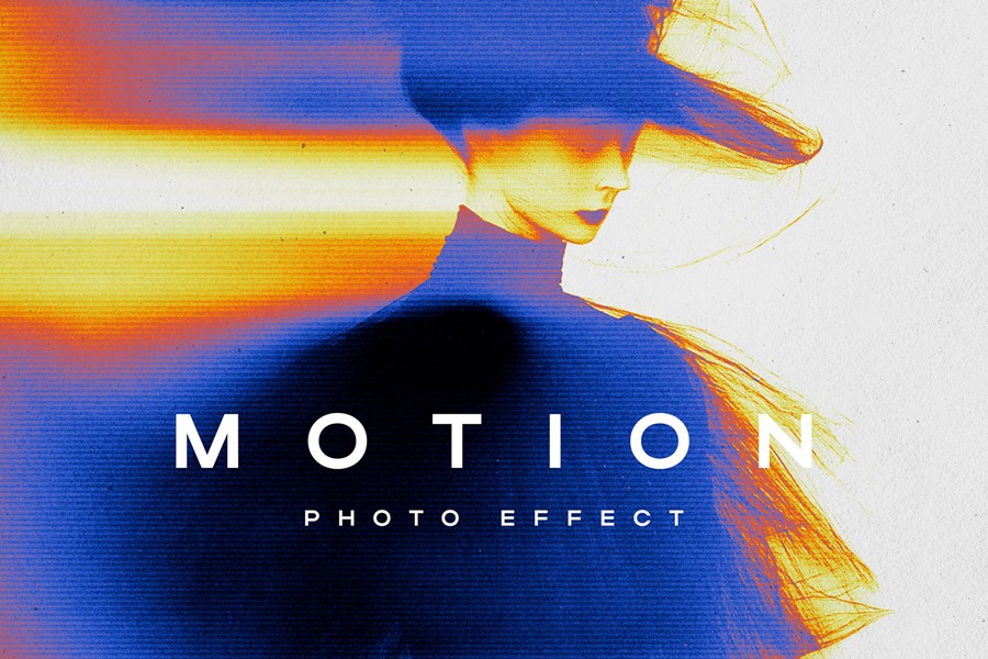 迷幻模糊失真错位照片效果ps特效滤镜样机 Motion Fade Photo Effect , 第1张