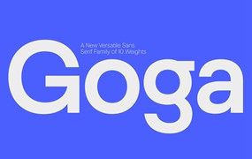 国外前卫几何风品牌徽标logo设计西文ps无衬线英文字体安装包 Myfonts – Goga Font Family