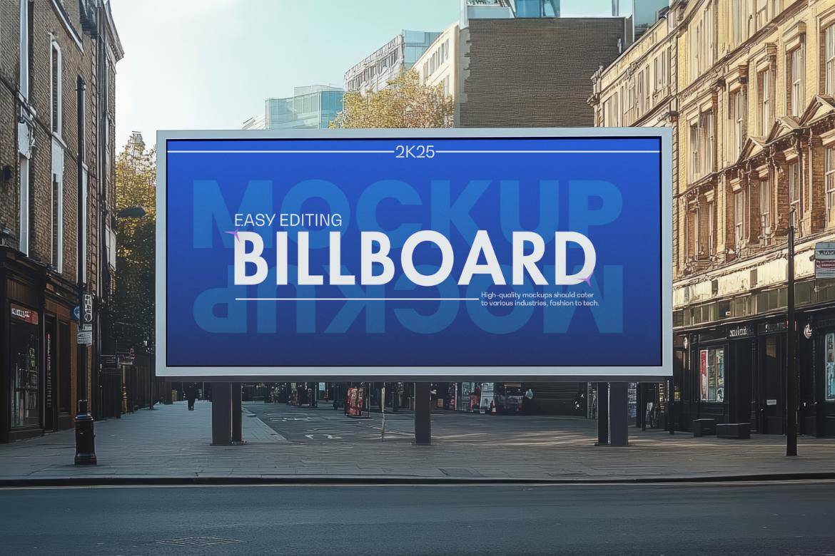 逼真城市街边大型广告牌品牌海报设计展示效果图PSD样机模板 City Billboard PSD Mockup , 第6张