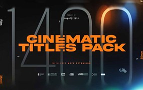 Cinematic Titles Pack | Premiere Pro PR脚本 1400复古胶片边框电影文字标题字幕包装特效视频转场预设