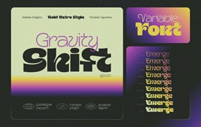 复古未来科幻酸性逆反差品牌Logo标题设计装饰英文字体安装包Gravity Shift – Variable Font Family