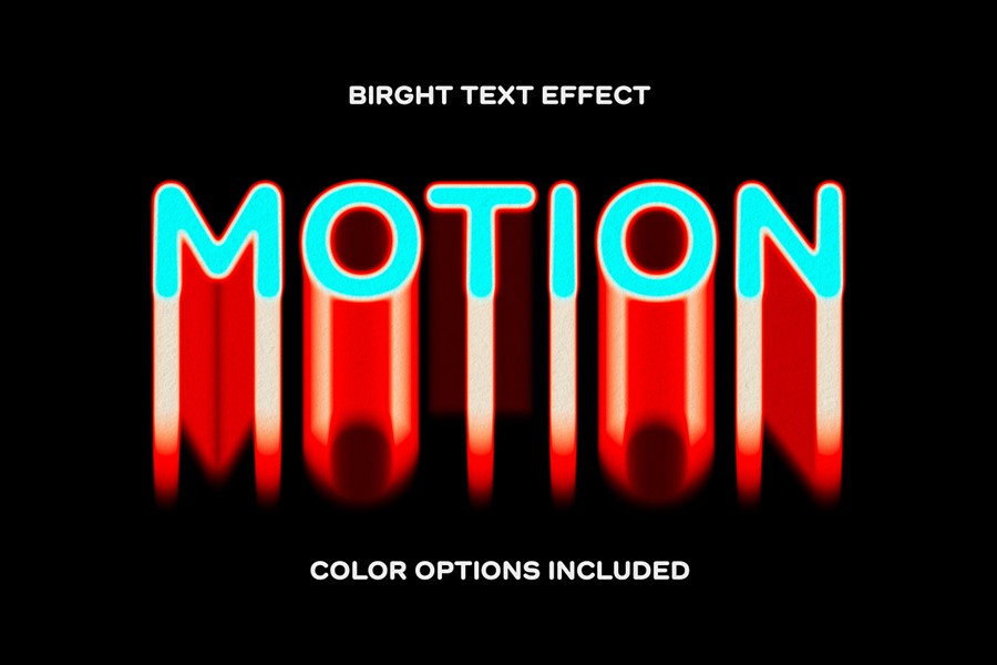 迷幻失真模糊效果ps标题文本特效滤镜样机 Motion Blur Text Effect , 第1张