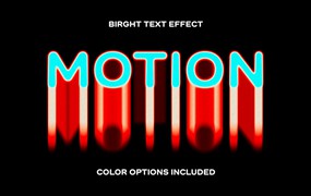 迷幻失真模糊效果ps标题文本特效滤镜样机 Motion Blur Text Effect