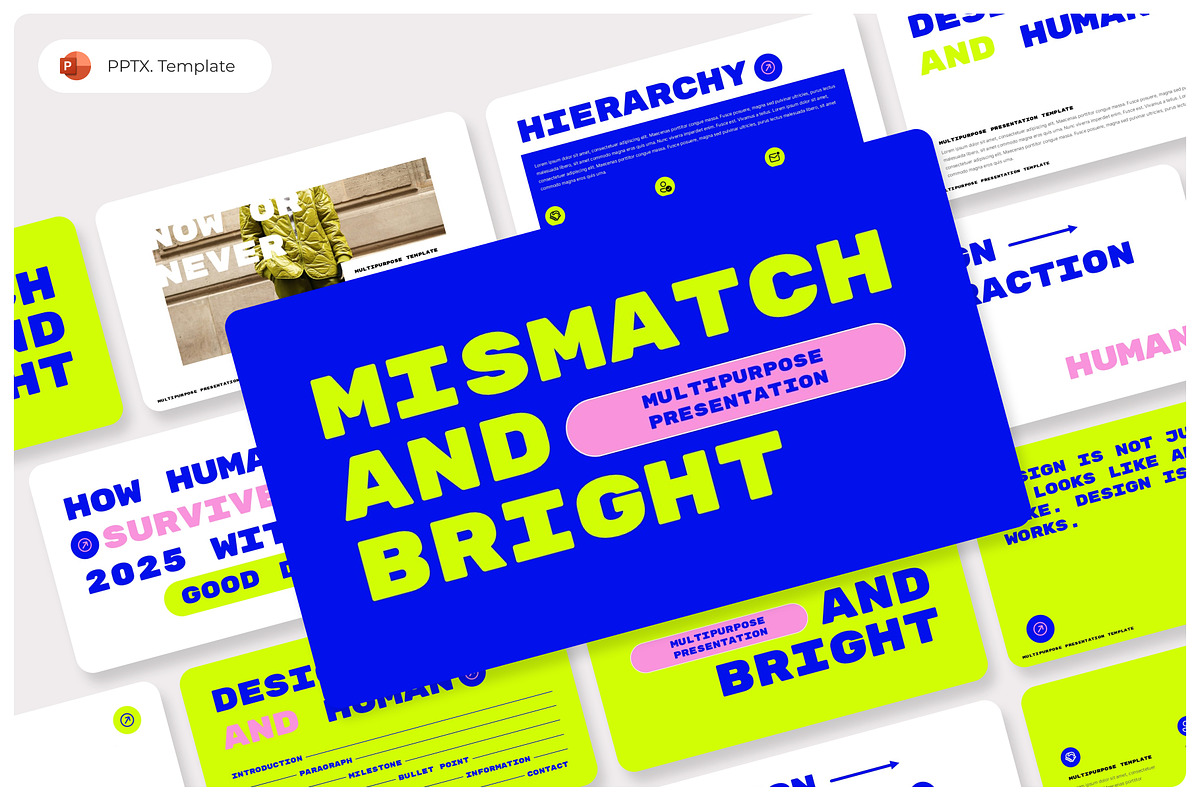 创意多用途品牌营销策划演示文稿设计ppt模版 Mismatch & Bright Multipurpose PowerPoint Template , 第1张