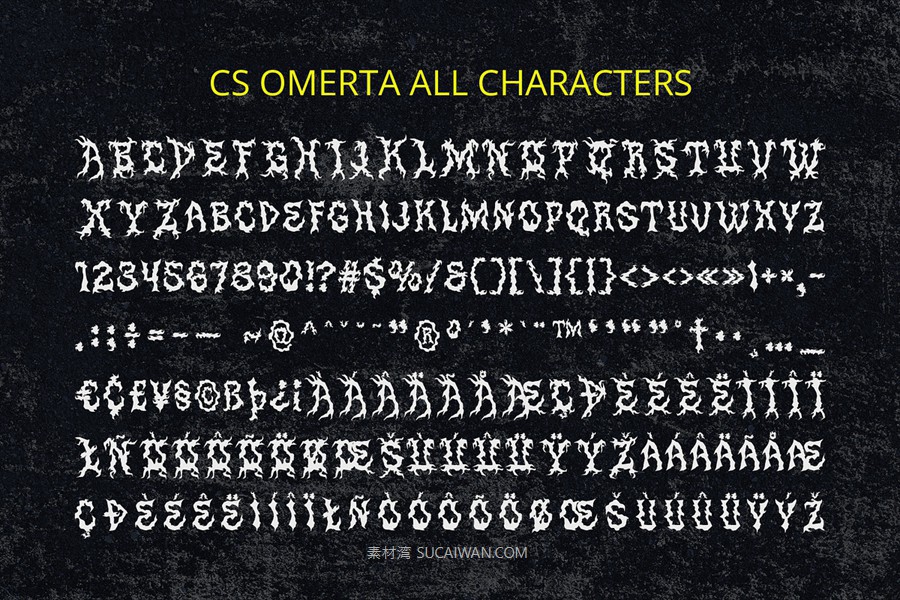 时尚哥特式品牌海报徽标设计装饰英文字体安装包 Omerta – Black Metal Font , 第6张