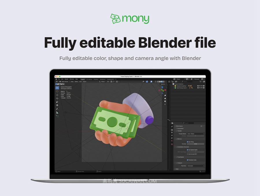 70款3D立体金融货币理财投资支付图标Icons设计Blender/Png/Obj格式素材 Mony – Finance 3D Icons , 第5张