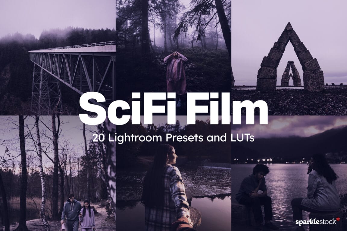 20组灰紫色调未来科幻电影摄影照片调色Lightroom&LUT预设 20 SciFi Film Lightroom Presets and LUTs , 第1张