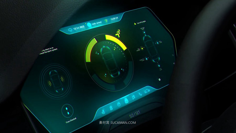 Pixflow – Car Cluster HUD UI Templates AE/PR预设 汽车Ai智能驾驶仪表盘HUD信息看板面板动画模板 插件预设 sucaiwan.com
