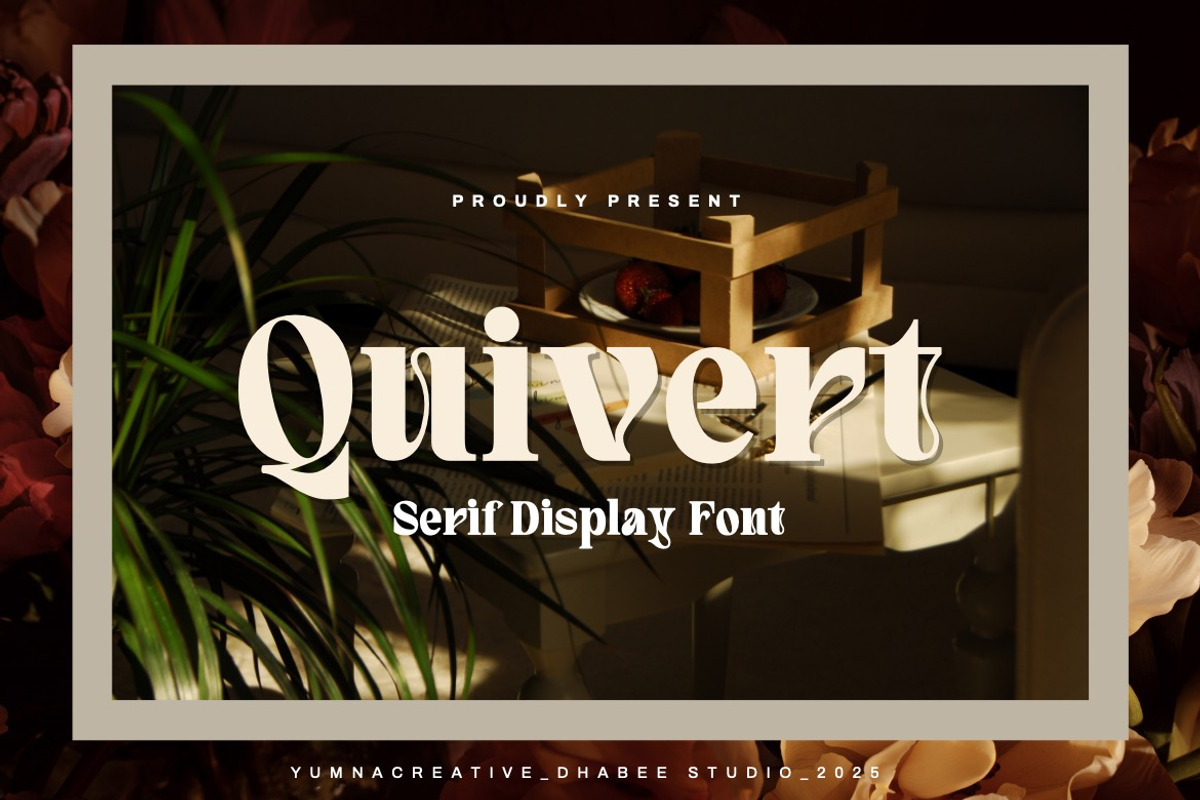 现代优雅杂志海报包装徽标设计衬线英文字体安装包 Quivert – Serif Display Font , 第1张