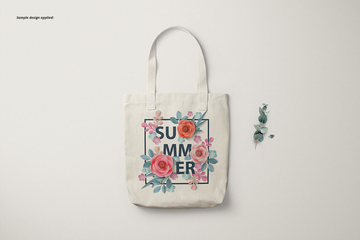 6款时尚无纺布手提帆布袋logo印花vi贴图psd样机模板素材 Los Angeles Apparel Tote Bag Mockup , 第3张