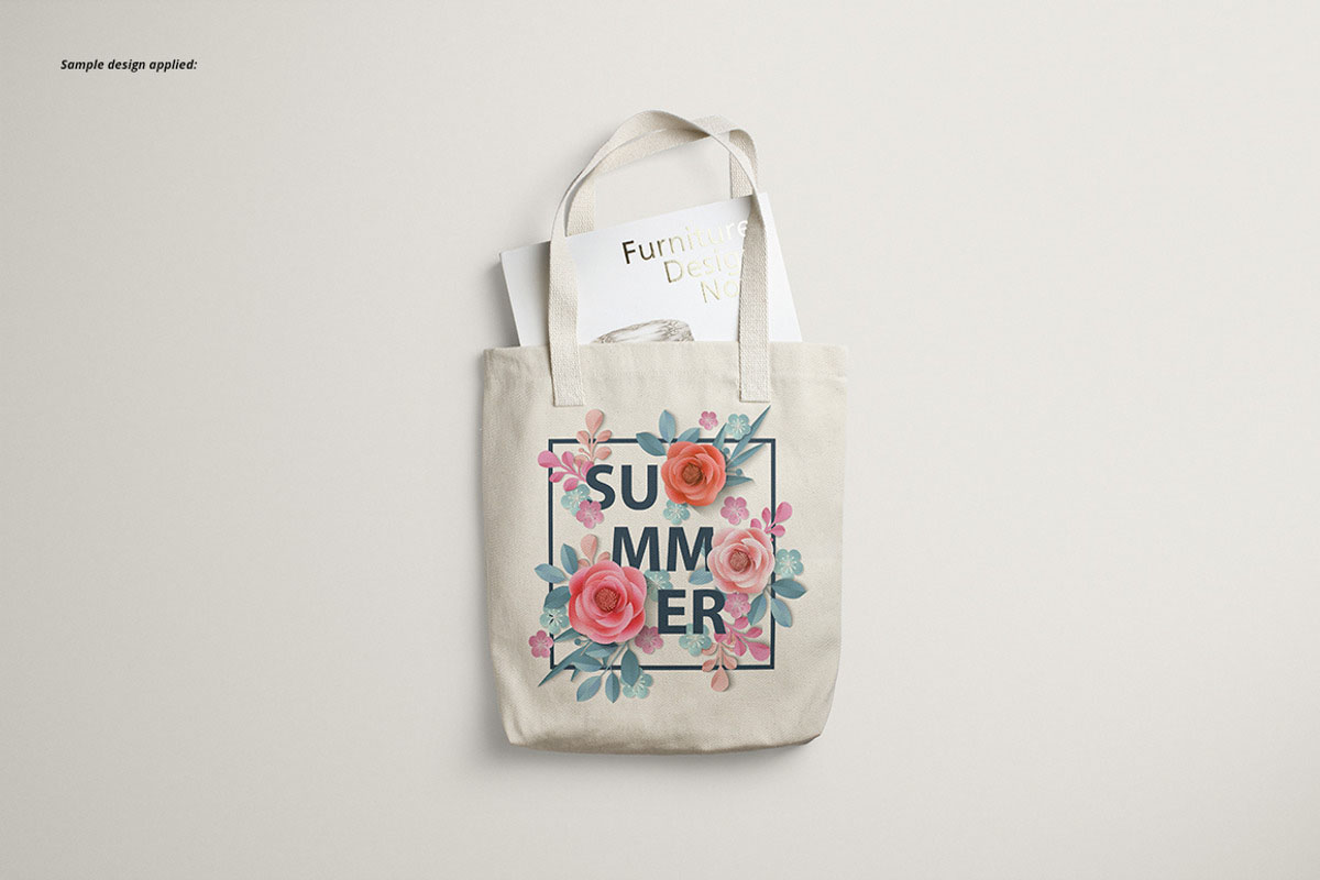 6款时尚无纺布手提帆布袋logo印花vi贴图psd样机模板素材 Los Angeles Apparel Tote Bag Mockup , 第4张