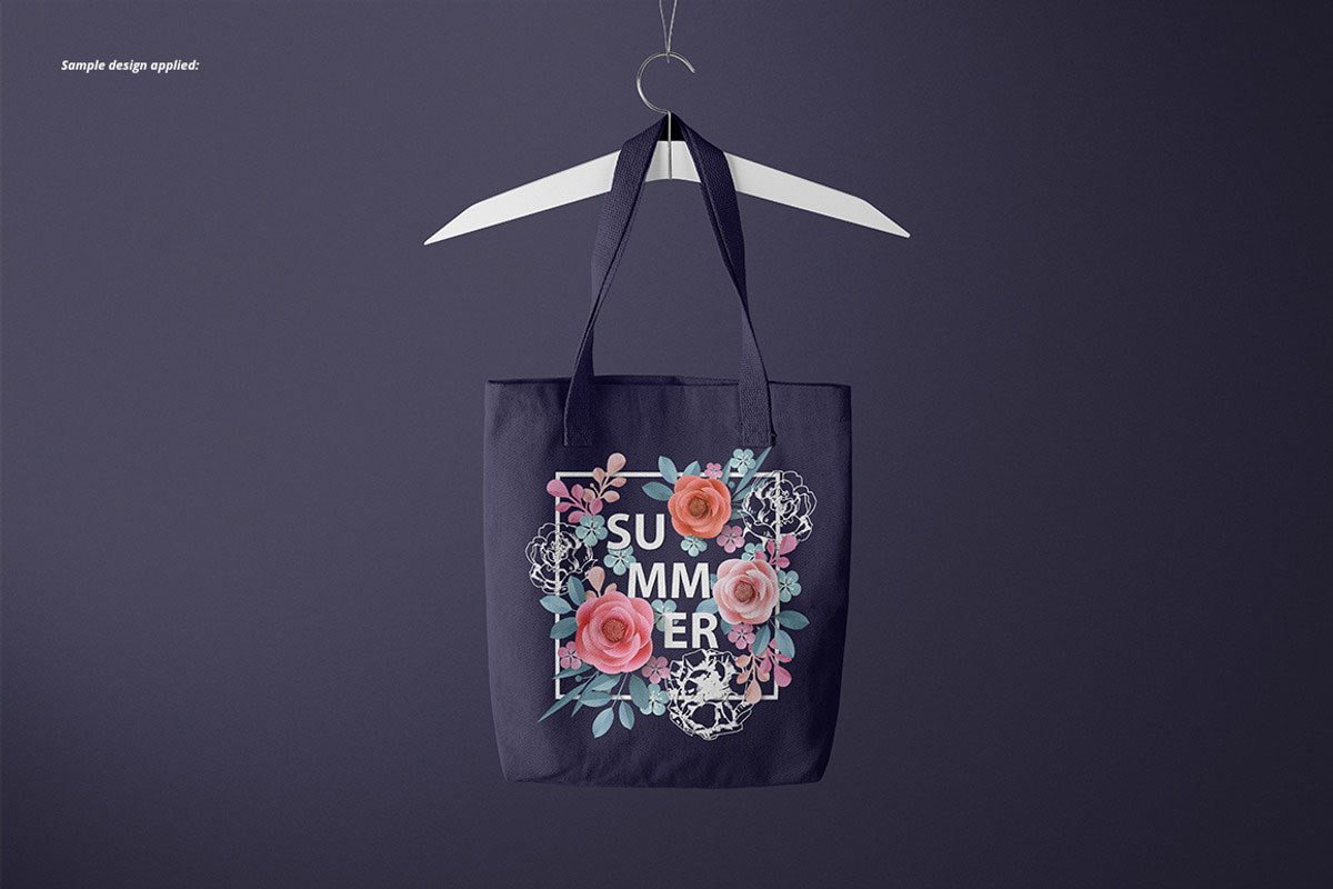 6款时尚无纺布手提帆布袋logo印花vi贴图psd样机模板素材 Los Angeles Apparel Tote Bag Mockup , 第6张