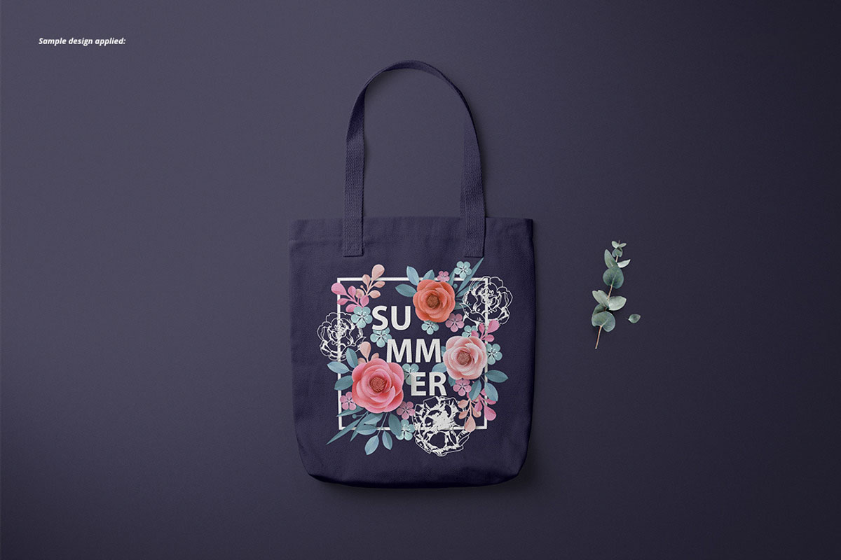 6款时尚无纺布手提帆布袋logo印花vi贴图psd样机模板素材 Los Angeles Apparel Tote Bag Mockup , 第5张