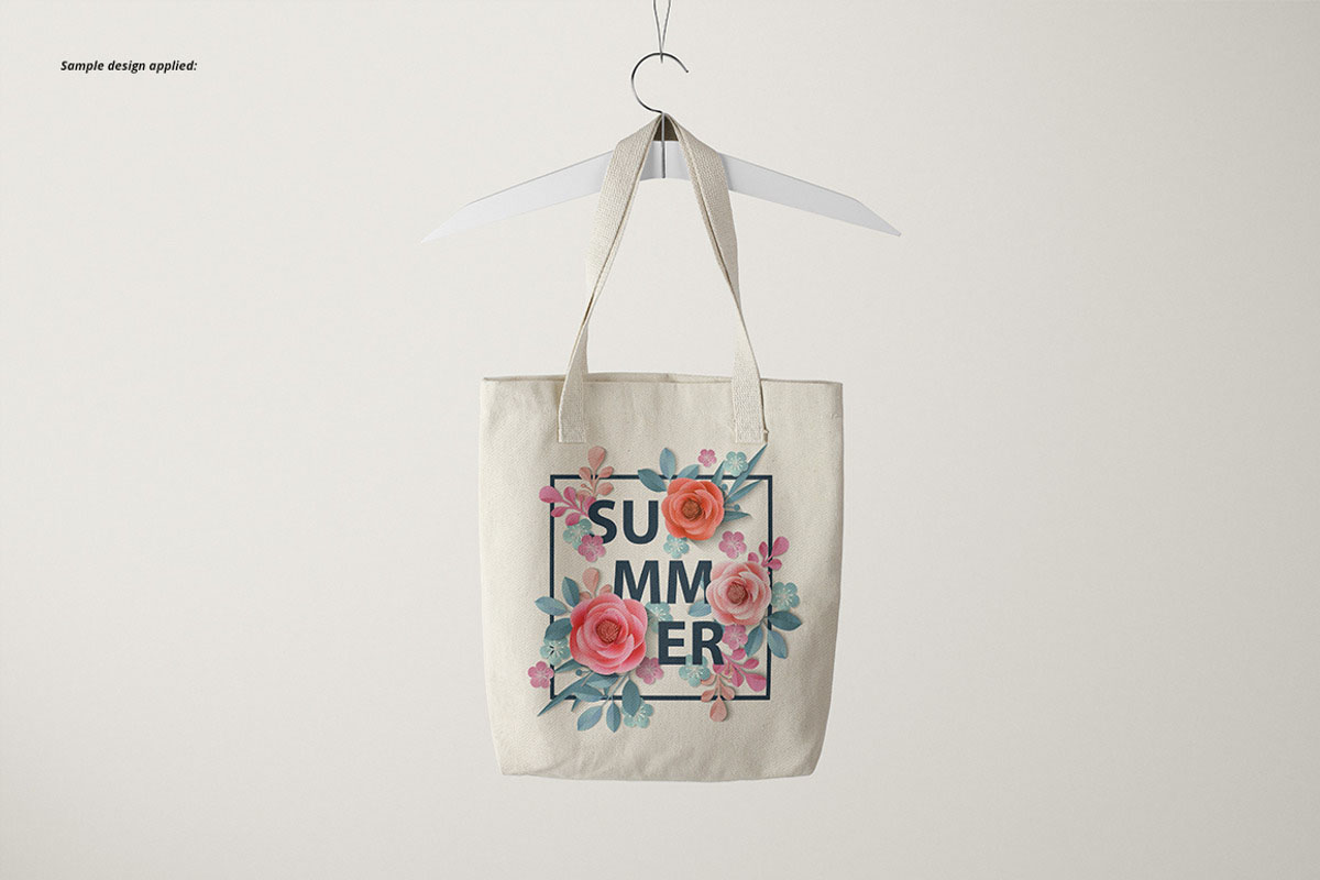 6款时尚无纺布手提帆布袋logo印花vi贴图psd样机模板素材 Los Angeles Apparel Tote Bag Mockup , 第10张