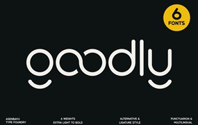 现代时尚包装海报标题logo设计圆形无衬线英文字体安装包 Myfonts – Goodly Fonts Family