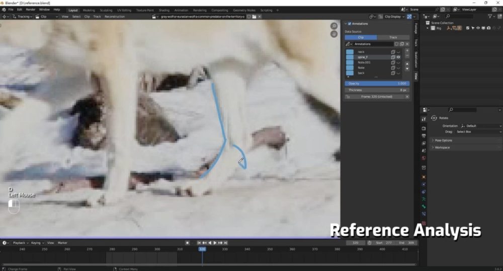 Vfx Grace Wolf Animation Blender野狼动物3D骨骼绑定动画视频教程 中英文字幕 , 第4张