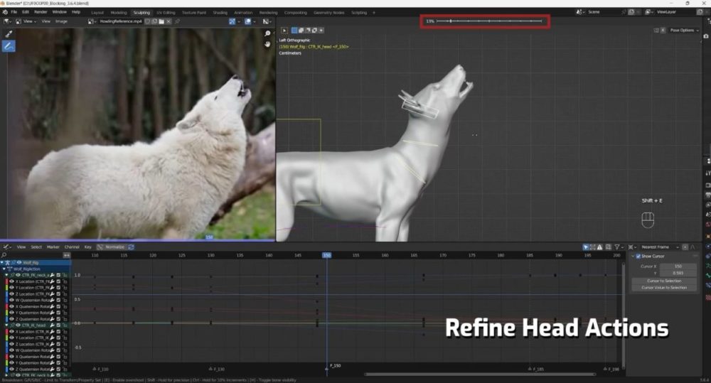 Vfx Grace Wolf Animation Blender野狼动物3D骨骼绑定动画视频教程 中英文字幕 , 第10张