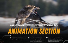 Vfx Grace Wolf Animation Blender野狼动物3D骨骼绑定动画视频教程 中英文字幕