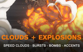 48组卡通动漫爆炸烟雾特效视频叠层4K素材 Production Crate – Toon Clouds and Explosions 4K VFX Items