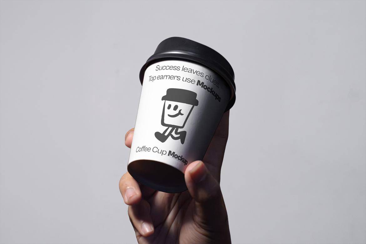 4款手持一次性咖啡杯纸杯vi设计展示效果图psd样机模板 Paper Cup Mockup , 第3张