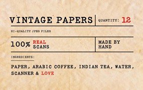 12款复古做旧褶皱纸张纹理高清背景图片 Vintage Paper Textures Pack